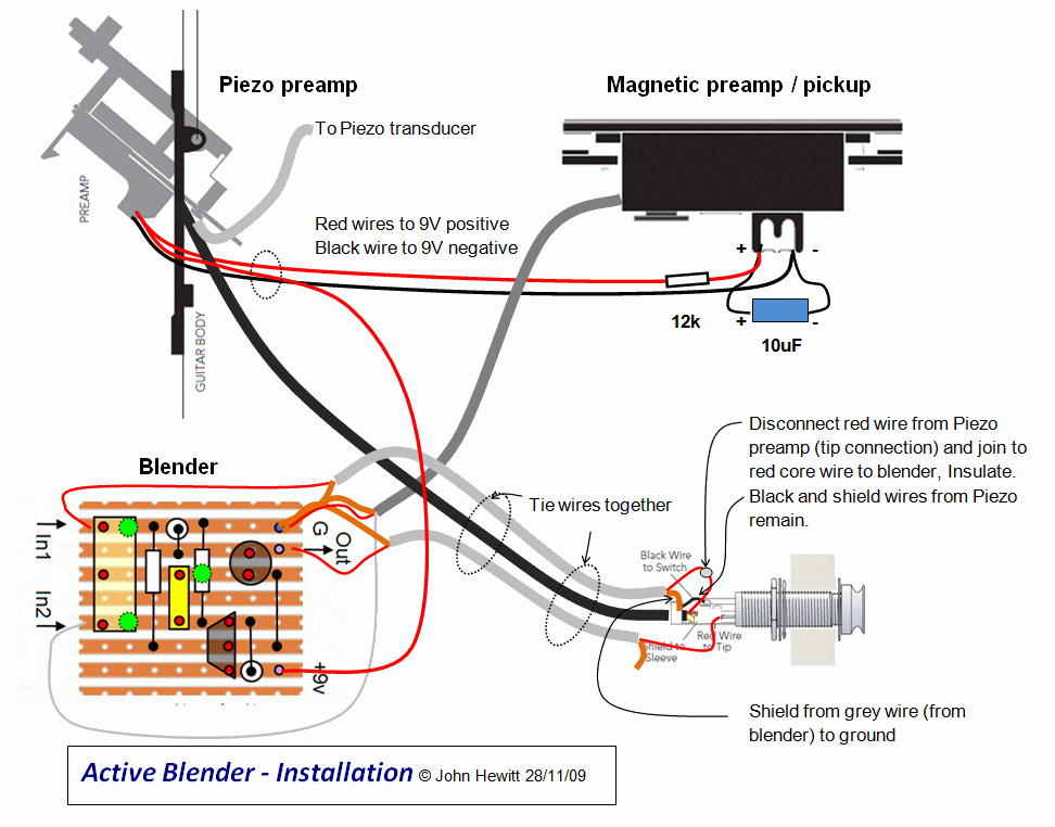 One Active Humbucker And Volume Wiring Diagram from www.jocidapark.com.au